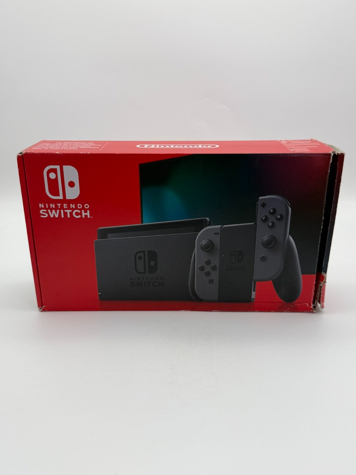 Nintendo Switch V2 Console Gray good condition with original packaging back stand missing