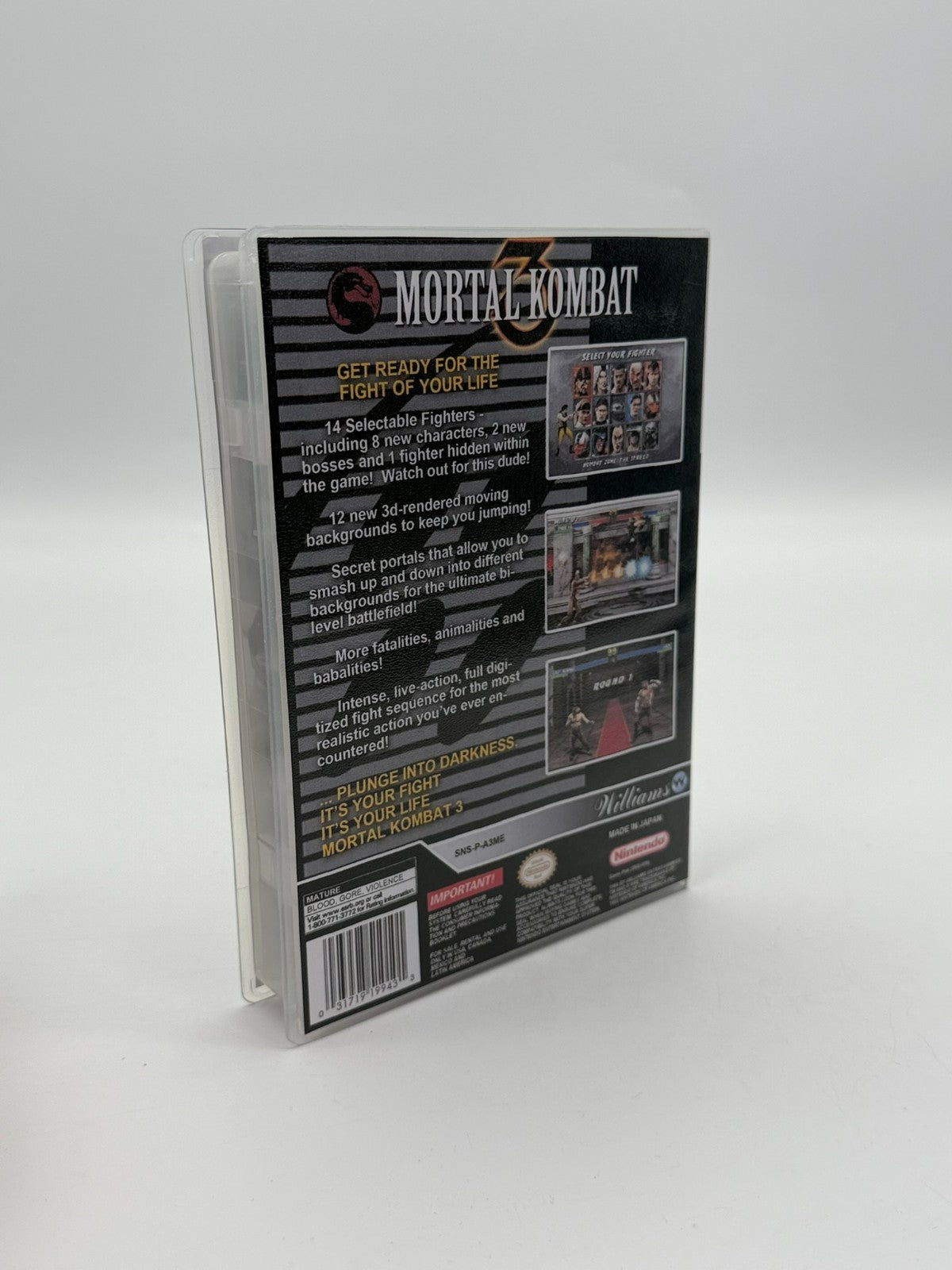 Mortal Kombat 3 Super Nintendo SNES NTSC-U/C Manual and Cartridge