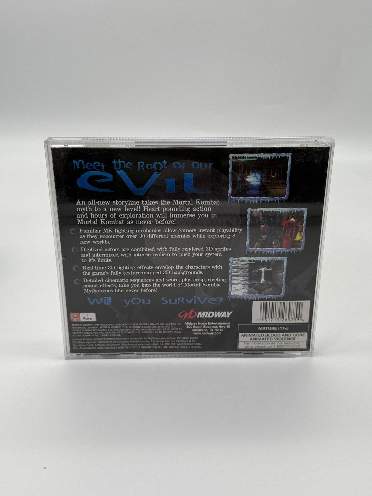 Mortal Kombat Mythologies Sub Zero Sony Playstation 1 NTSC-U/C gut CIB OVP