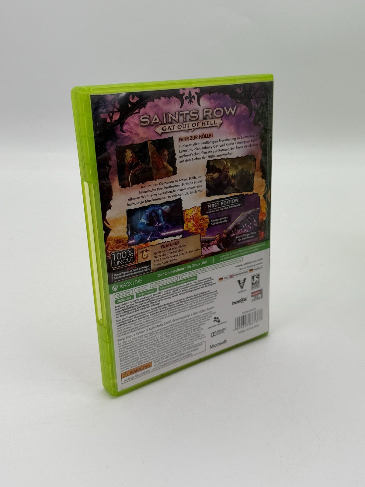 Saints Row Gat Out Of Hell Microsoft Xbox 360 Good - Very Good Condition CIB OVP