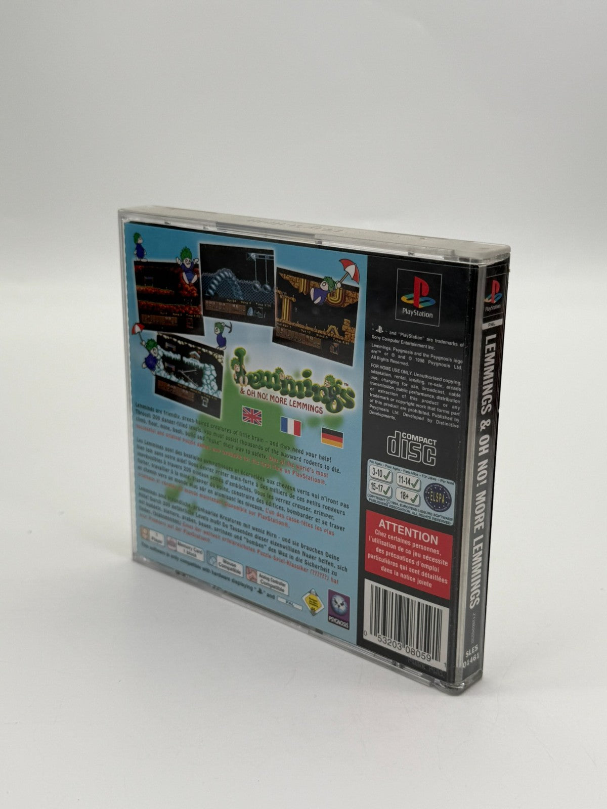 Lemmings & Oh No! More Lemmings Sony Playstation 1 bon état CIB OVP