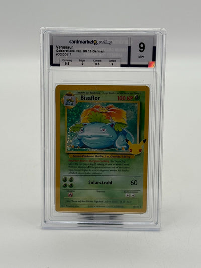 Pokemon Venusaur Bisaflor 15/102 Holo Base Set DE cardmarket grading 9 Mint