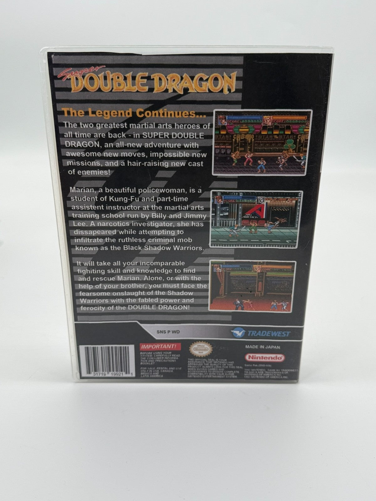 Super Double Dragon Super Nintendo SNES NTSC-U/C bon état
