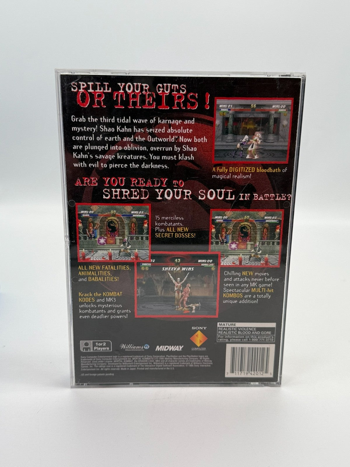 Mortal Kombat 3 Sony Playstation 1 NTSC U/C Longbox guter Zustand CIB OVP
