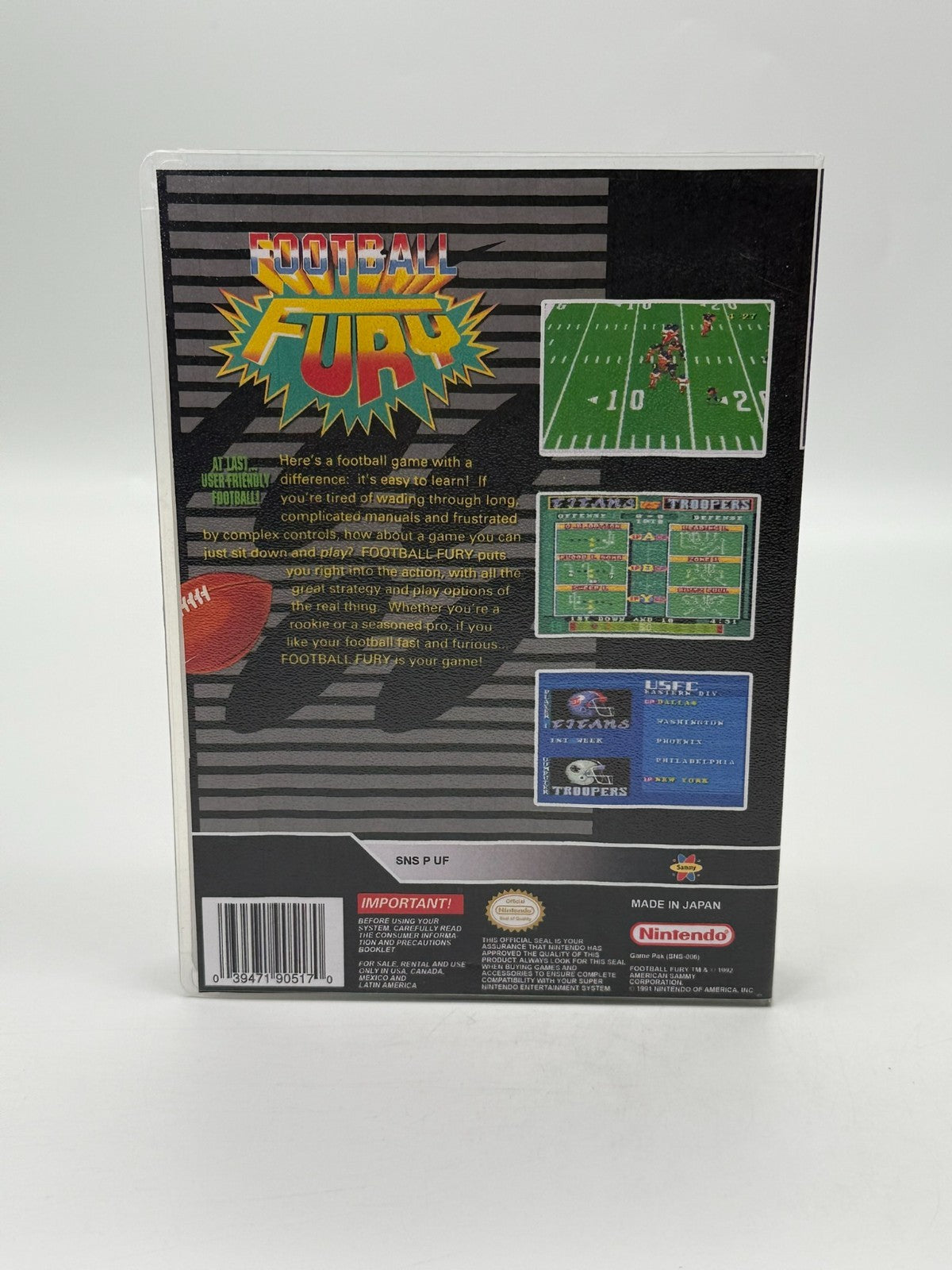 Football Fury Super Nintendo SNES NTSC-U/C bon - très bon cartouche + notice