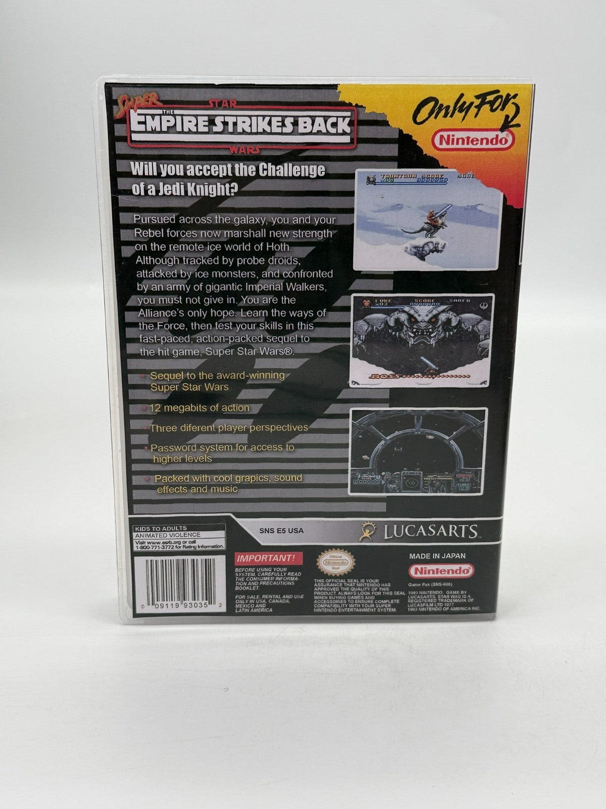 Super Star Wars The Empire Strikes Back Super Nintendo SNES NTSC-U/C