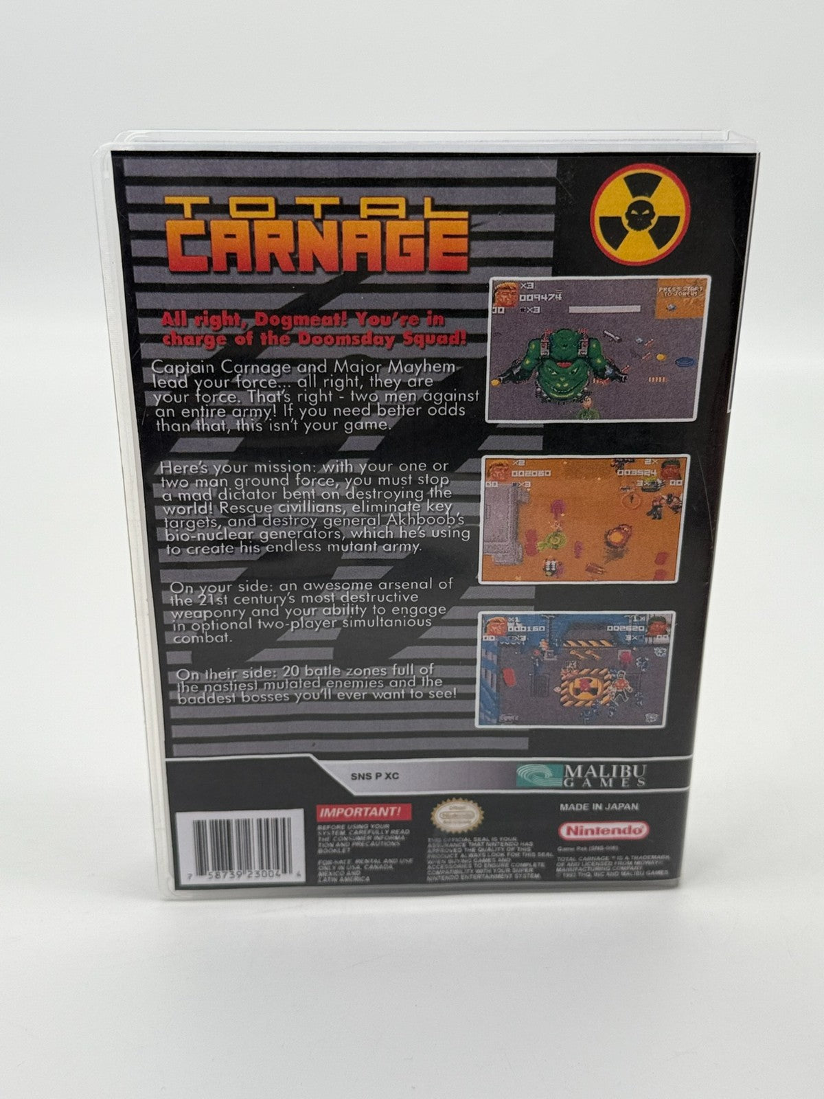 Total Carnage Super Nintendo SNES NTSC-U/C good - very good manual + cartridge